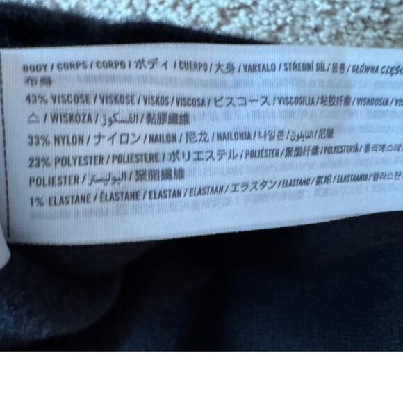 Abercrombie & Fitch Short Sleeve Sweater Dress Black Knee Length Minimalist - Picture 7 of 7